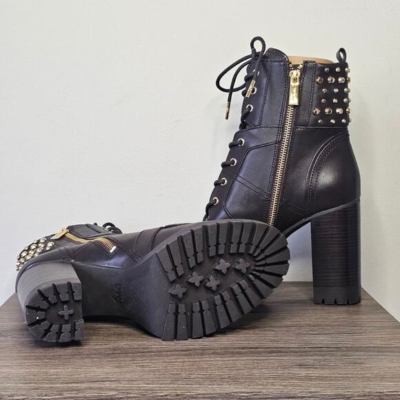 Michael Michael Kors Women's Yvonne Studded Leather Boot Size 9 Chocolate NWT - Picture 7 of 8